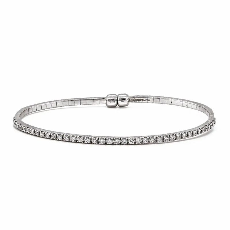 Bracelets & Bangles |   18Ct White Gold Brilliant Cut Diamond Bangle 0.75Ct Bracelets & Bangles Bracelets & Bangles