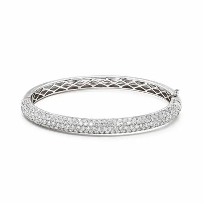 Bracelets & Bangles |   18Ct White Gold Brilliant Cut Diamond Bangle Bracelets & Bangles Bracelets & Bangles