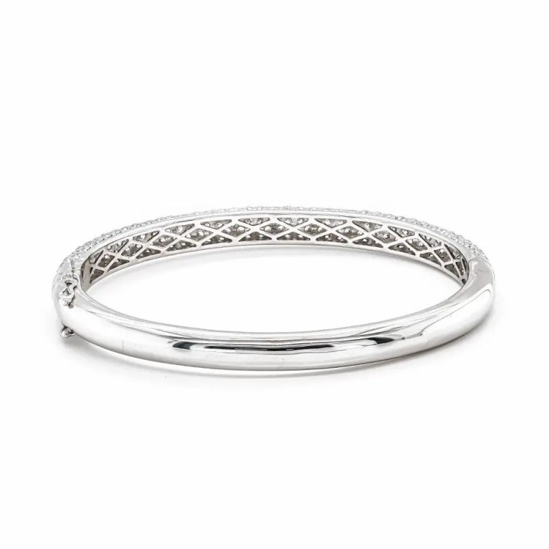 Bracelets & Bangles |   18Ct White Gold Brilliant Cut Diamond Bangle Bracelets & Bangles Bracelets & Bangles