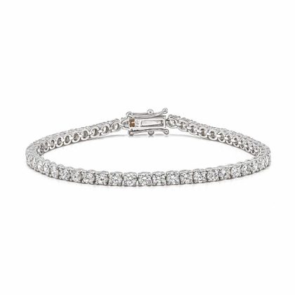 Bracelets & Bangles |   18Ct White Gold Brilliant Cut Diamond Claw Set Line Bracelet 6.01Ct Bracelets & Bangles Bracelets & Bangles