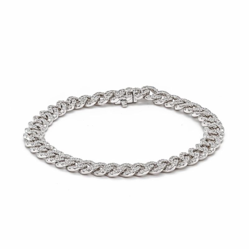 Bracelets & Bangles |   18Ct White Gold Brilliant Cut Diamond Link Bracelet 3.52Ct Bracelets & Bangles Bracelets & Bangles