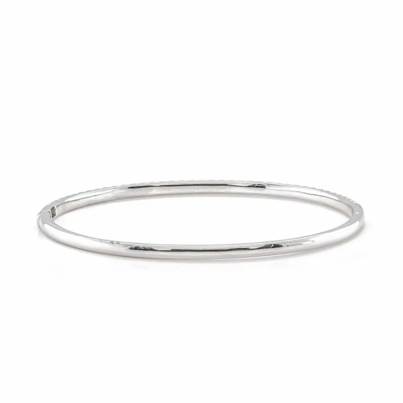 Bracelets & Bangles |   18Ct White Gold Brilliant Diamond Bangle 1.00Ct Bracelets & Bangles Bracelets & Bangles