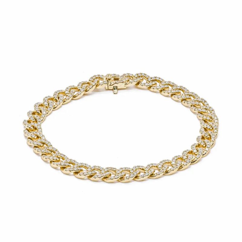 Bracelets & Bangles |   18Ct Yellow Gold Brilliant Cut Diamond Link Bracelet Bracelets & Bangles Bracelets & Bangles