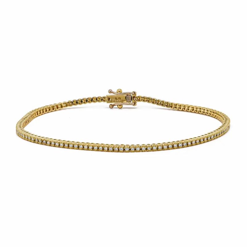 Bracelets & Bangles |   18Ct Yellow Gold Brilliant Cut Diamond Tennis Bracelet Bracelets & Bangles Bracelets & Bangles