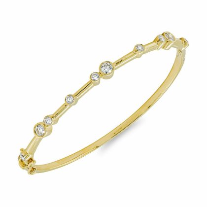 Bracelets & Bangles |   18Ct Yellow Gold Diamond Rub Set Bubble Bangle 1.02Cts Bracelets & Bangles Bracelets & Bangles