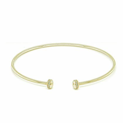 Bracelets & Bangles |   18Ct Yellow Gold Diamond Torque Bangle .15Cts Bracelets & Bangles Bracelets & Bangles