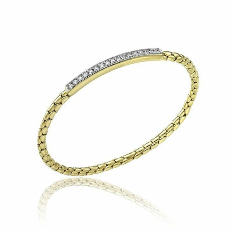 Bracelets & Bangles |   18Ct Yellow Gold Stretch Spring Diamond Bar Bracelet 1B009011Bb1180 Bracelets & Bangles Bracelets & Bangles