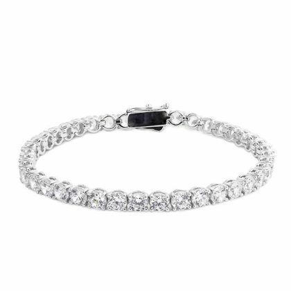 Bracelets & Bangles |   9.5Ct Silver Hailey Round Prong Tennis Bracelet Cb925W-Hail-W4-S Bracelets & Bangles Bracelets & Bangles