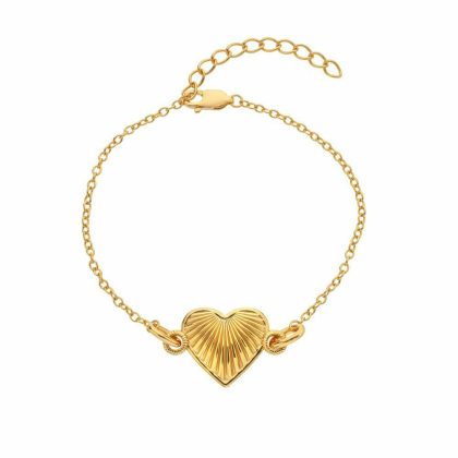 Bracelets & Bangles |   Essence Heart Gold Plated Bracelet Dl694 Bracelets & Bangles Bracelets & Bangles