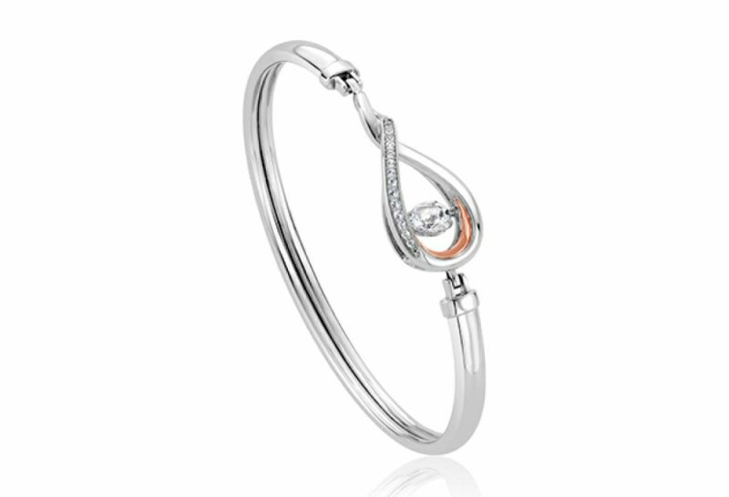 Bracelets & Bangles |   Eternity Dancing White Topaz Bangle 3Slnt0102 Bracelets & Bangles Bracelets & Bangles