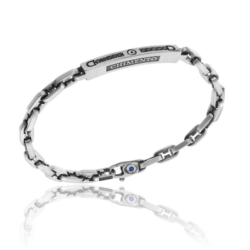 Bracelets & Bangles |   Gents Silver Black Cz Bar Bracelet Bracelets & Bangles Bracelets & Bangles