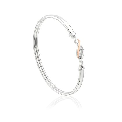 Bracelets & Bangles |   Silver And 9Ct Rose Past Present Future Bangle 3Sppfbg Bracelets & Bangles Bracelets & Bangles