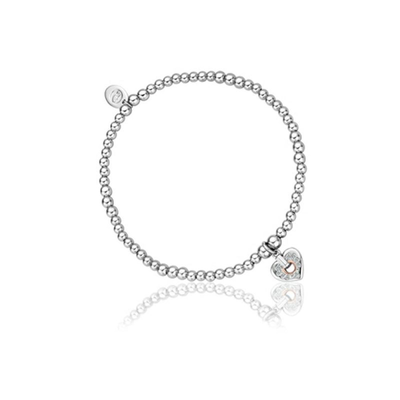 Bracelets & Bangles |   Silver Cariad Sparkle Heart Beaded Bracelet 3Sbb85 Bracelets & Bangles Bracelets & Bangles