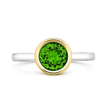 Dress Rings |   18Ct White And Yellow Gold Peridot 1.36Cts Ring Dress Rings Dress Rings