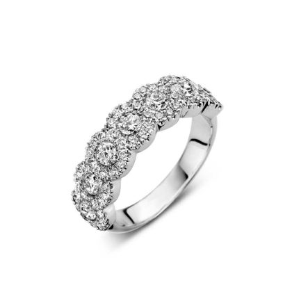 Dress Rings |   18Ct White Gold 7 Diamond Cluster Band 1.16Ct Dress Rings Dress Rings