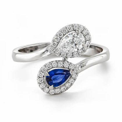 Dress Rings |   18Ct White Gold Sapphire & Diamond Cluster Ring 0.75Ct Dress Rings Dress Rings