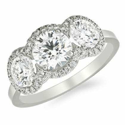 Dress Rings |   18Ct White Gold Triple Cluster Certificated Diamond Ring Total 2.00Cts Dress Rings Dress Rings