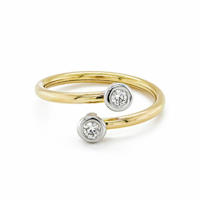 Dress Rings |   18Ct Yellow And White Gold Brilliant Cut Diamond Rub Set Ring Dress Rings Dress Rings