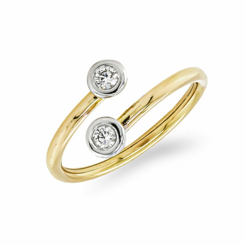 Dress Rings |   18Ct Yellow And White Gold Brilliant Cut Diamond Rub Set Ring Dress Rings Dress Rings