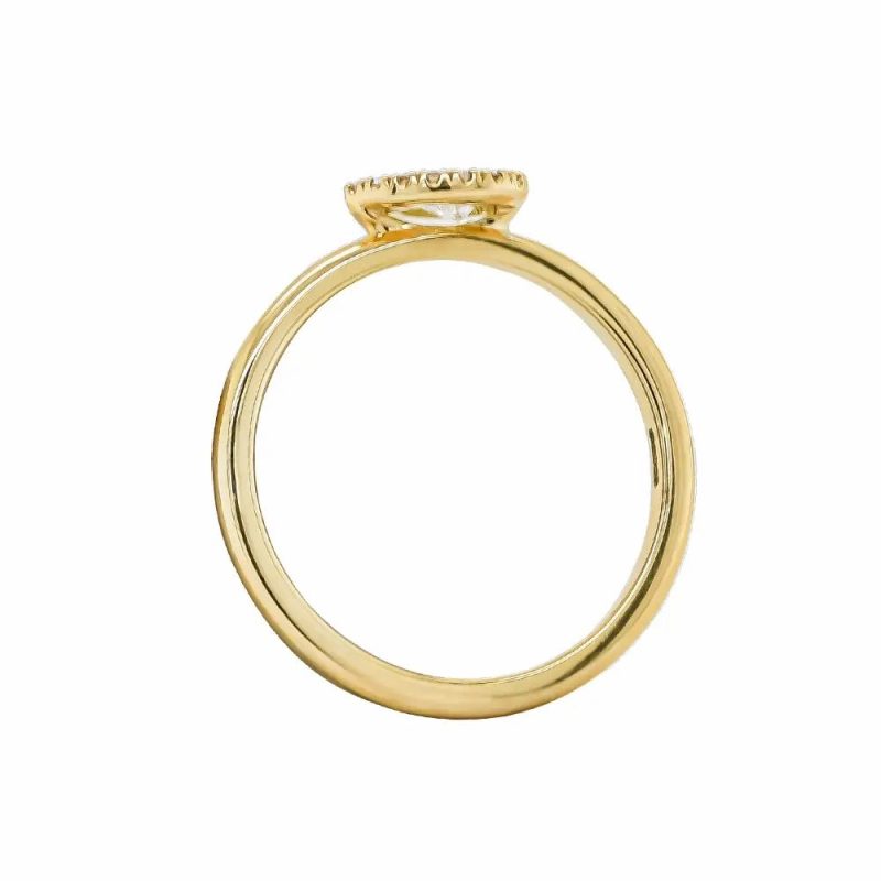 Dress Rings |   18Ct Yellow Gold Pear & Brilliant Cut Diamond Ring Total .24Cts Dress Rings Dress Rings