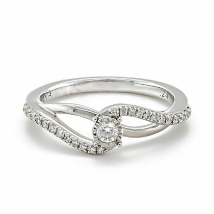 Dress Rings |   9Ct White Diamond Twisted Illusion Ring .24Cts Dress Rings Dress Rings