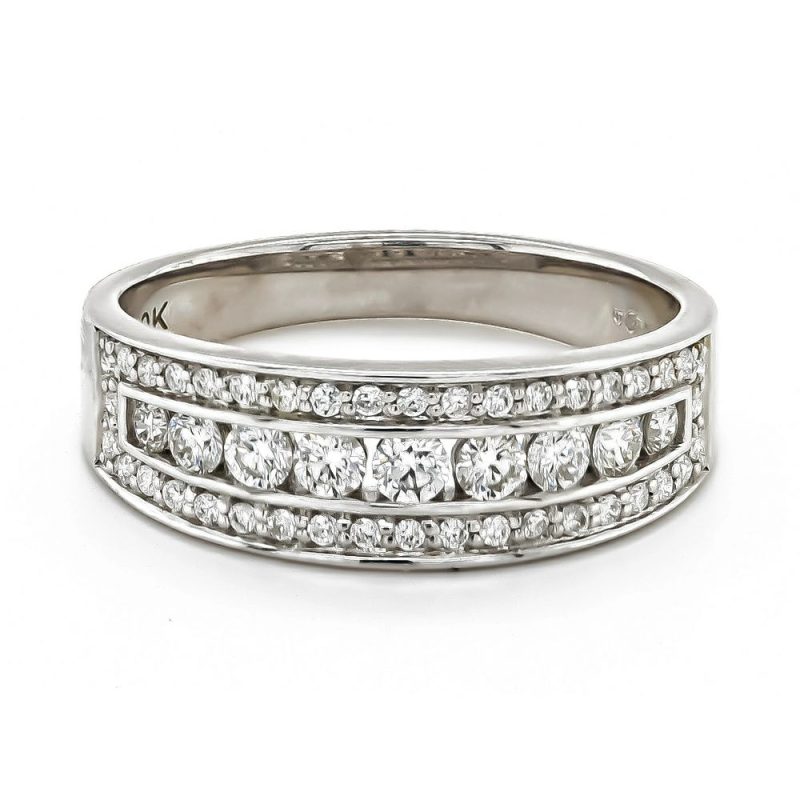 Dress Rings |   9Ct White Gold Brilliant Cut Diamond Band Dress Rings Dress Rings