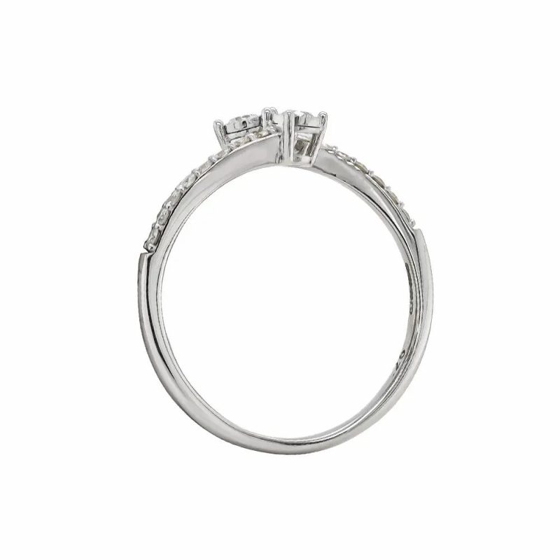 Dress Rings |   9Ct White Gold Brilliant Cut Diamond Illusion Twist Ring Dress Rings Dress Rings