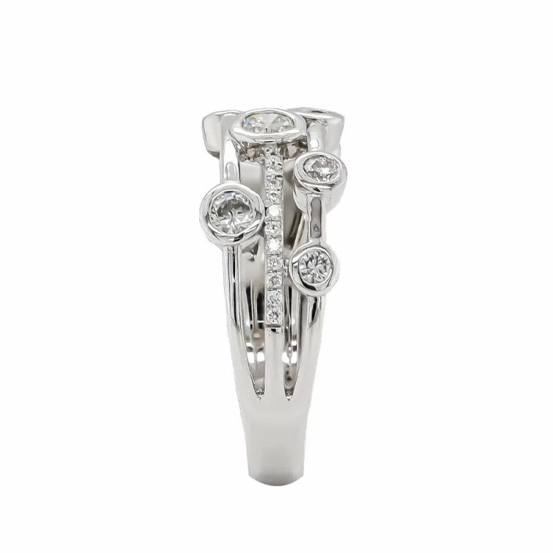 Dress Rings |   9Ct White Gold Diamond Scattered Set Ring Dress Rings Dress Rings