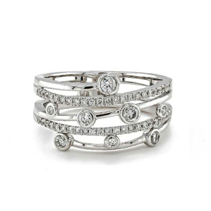 Dress Rings |   9Ct White Gold Scattered Diamond Multi Strand Dress Band .48Cts Dress Rings Dress Rings