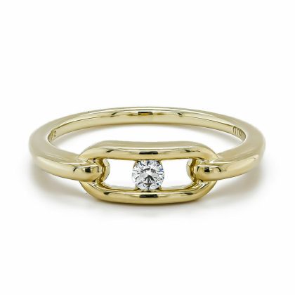 Dress Rings |   9Ct Yellow Gold Brilliant Cut Diamond Open Link Ring Dress Rings Dress Rings