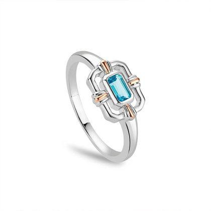 Dress Rings |   Enchanted Gateways Silver Swiss Blue Topaz Ring 3Segw0729 Dress Rings Dress Rings