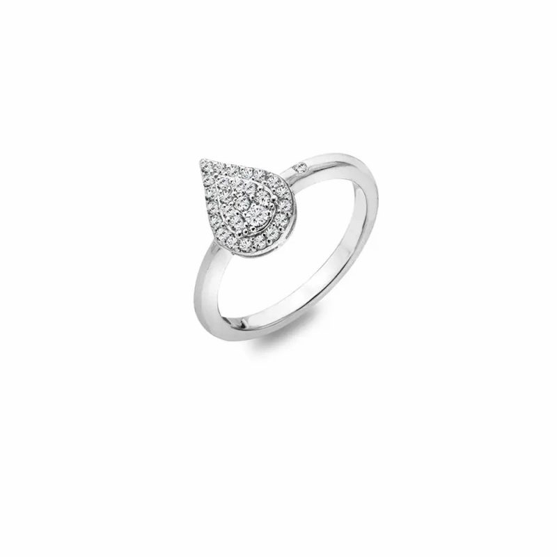 Dress Rings |   Glimmer White Topaz Teardrop Ring Dr255 Dress Rings Dress Rings