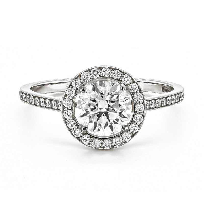 Dress Rings |   Platinum Brilliant Cut 1.08Ct D Colour Diamond Cluster Ring Dress Rings Dress Rings