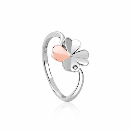 Dress Rings |   Pob Lwc Silver And Rose Clover Ring 3Slcl0609 Dress Rings Dress Rings