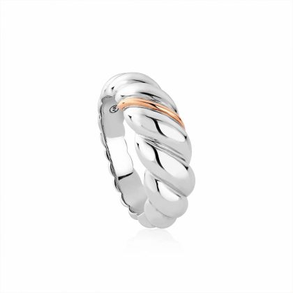 Dress Rings |   Silver And Rose Lovers Twist Ring 3Sltw0655 Dress Rings Dress Rings