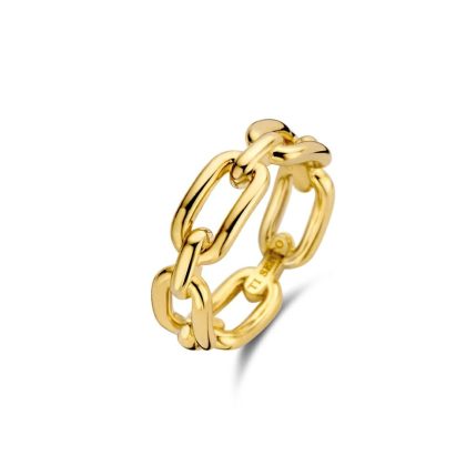 Dress Rings |   Silver And Yellow Gold Plated Chain Link Dress Band 12205Sy Dress Rings Dress Rings