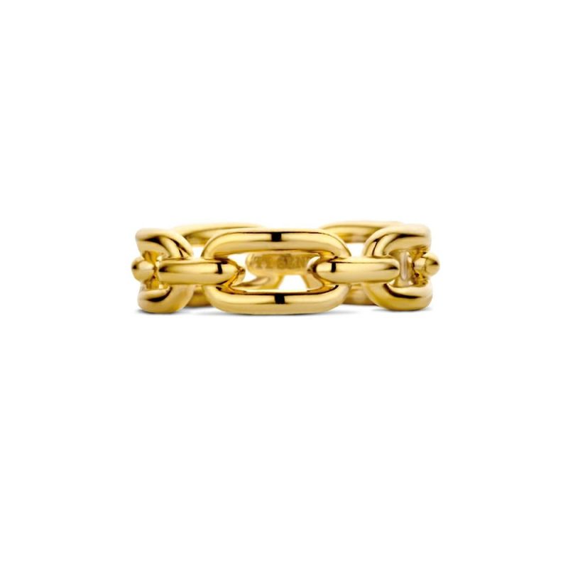 Dress Rings |   Silver And Yellow Gold Plated Chain Link Dress Band 12205Sy Dress Rings Dress Rings