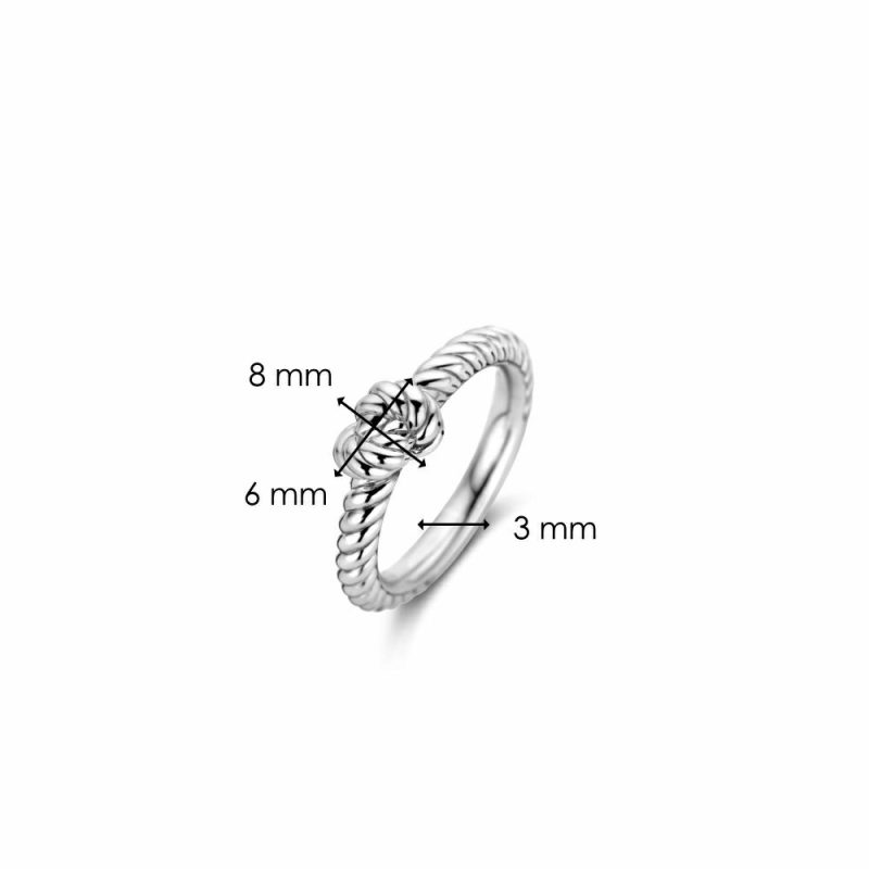 Dress Rings |   Silver Knot Effect Ring 12278St/54 Dress Rings Dress Rings