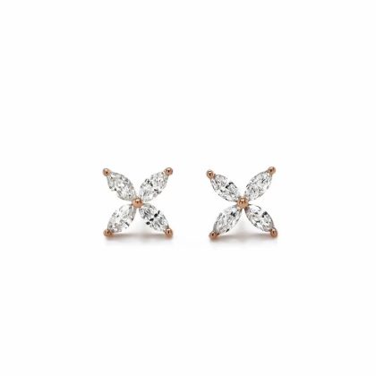 Earrings |   18Ct Rose Gold Marquise Diamond Stud Earrings Earrings Earrings