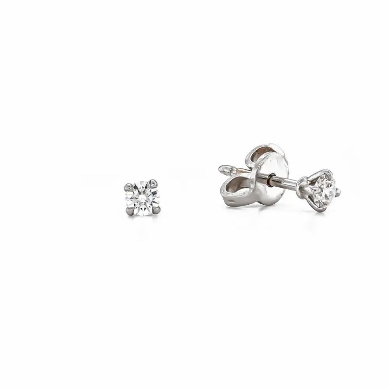 Earrings |   18Ct White Gold Brilliant Cut 0.20Ct Diamond Stud Earrings Earrings Earrings