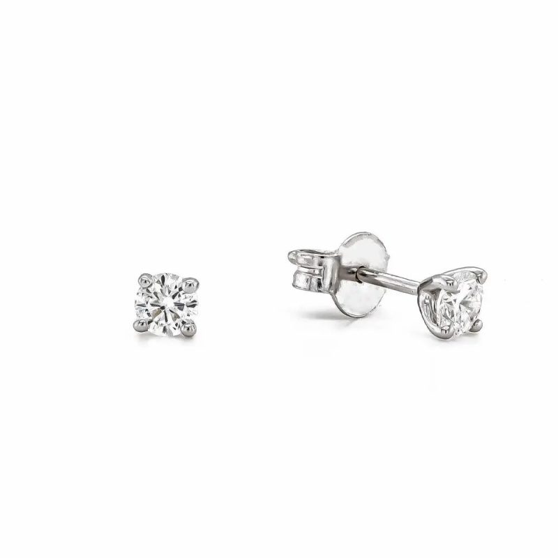 Earrings |   18Ct White Gold Brilliant Cut 0.42Ct Diamond Martini Stud Earrings Earrings Earrings