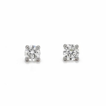 Earrings |   18Ct White Gold Brilliant Cut 0.53Ct Diamond Claw Set Stud Earrings Earrings Earrings