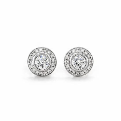 Earrings |   18Ct White Gold Brilliant Cut 0.73Ct Diamond Cluster Stud Earrings Earrings Earrings