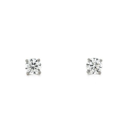 Earrings |   18Ct White Gold Brilliant Cut Diamond Claw Set Martini Stud Earrings 1.02Ct Earrings Earrings