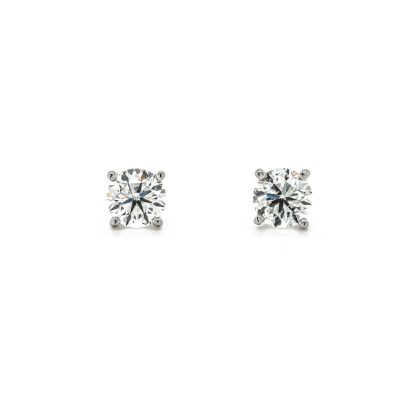 Earrings |   18Ct White Gold Brilliant Cut Diamond Claw Set Martini Stud Earrings Earrings Earrings