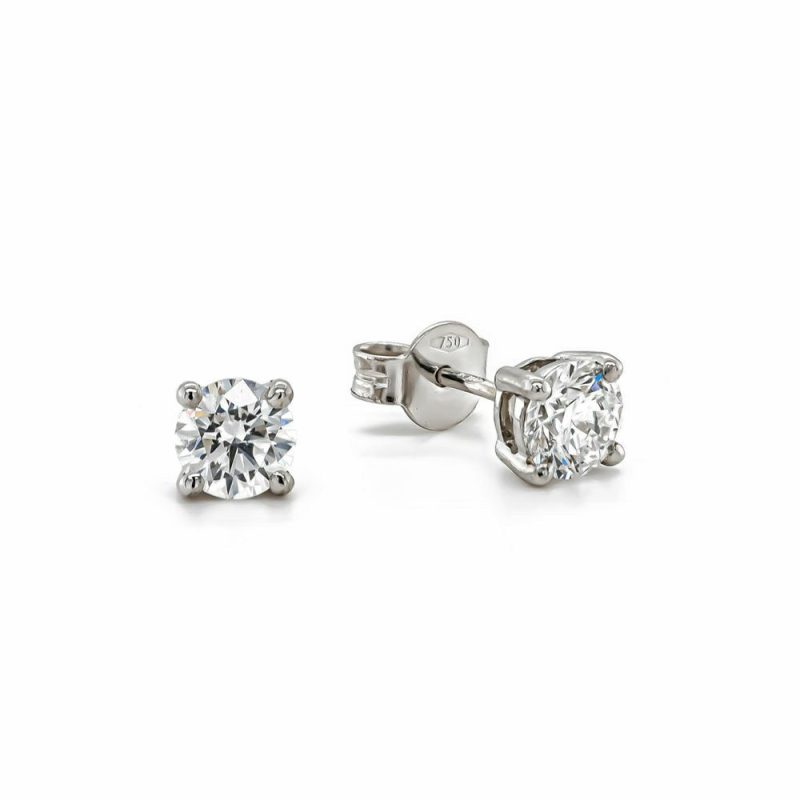 Earrings |   18Ct White Gold Brilliant Cut Lab Grown Diamond Earrings 1.10Ct Earrings Earrings