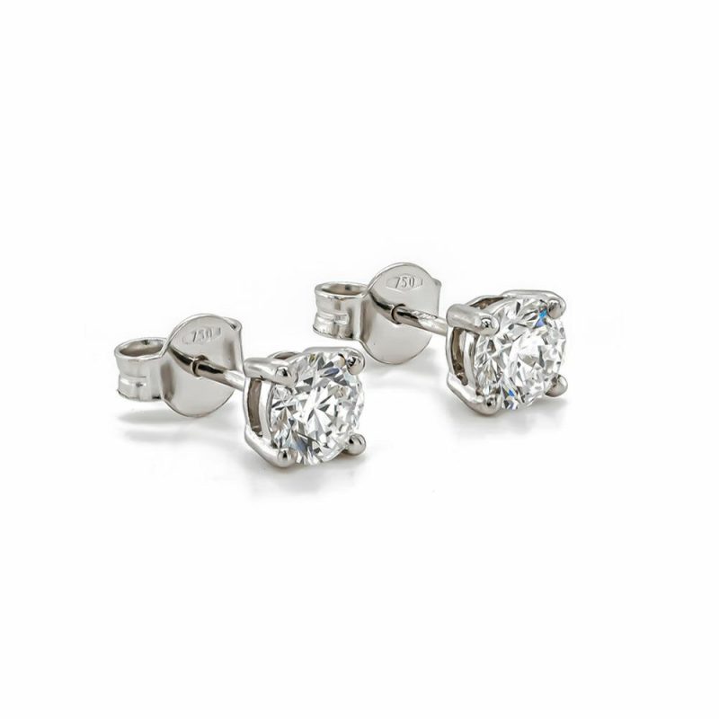 Earrings |   18Ct White Gold Brilliant Cut Lab Grown Diamond Earrings 1.10Ct Earrings Earrings