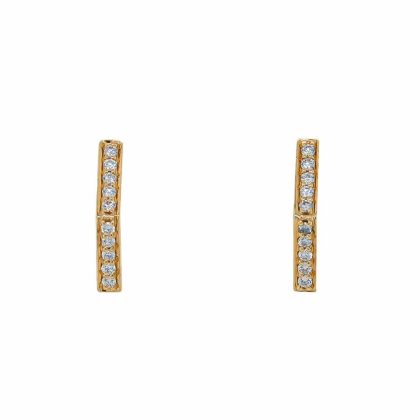 Earrings |   18Ct Yellow Gold Brilliant Cut Diamond Honeycomb Hoop Earrings Earrings Earrings