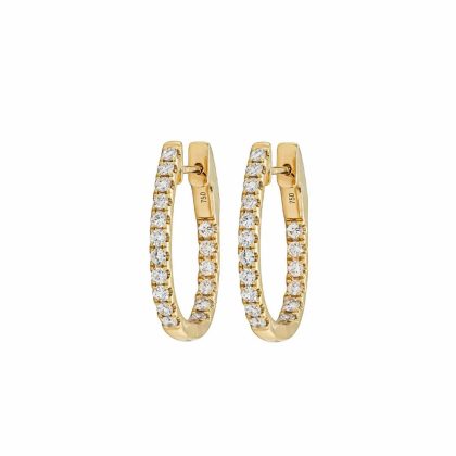 Earrings |   18Ct Yellow Gold Brilliant Cut Diamond Large Hoop Earrings Earrings Earrings