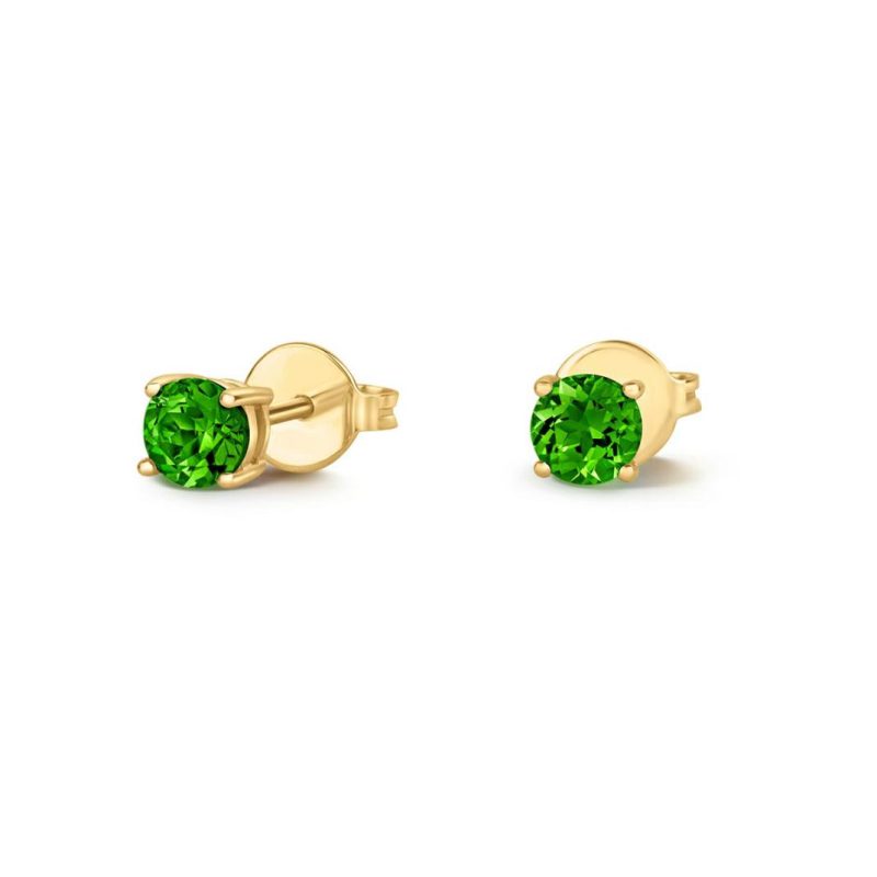 Earrings |   18Ct Yellow Gold Round Peridot Stud Earrings Earrings Earrings